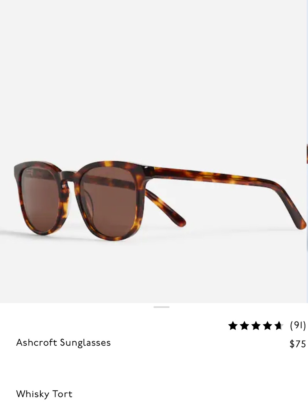 Madewell Ashcroft Sunglasses in Whiskey Tort - Picture 6 of 12